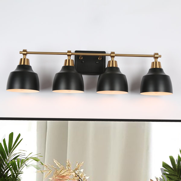 17 Stories Escarment 4 Light Black and Gold Vanity Light & Reviews